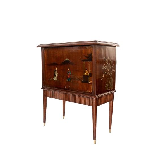 Vintage Chinoiserie Bar Cabinet
