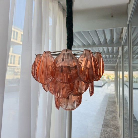 Vintage Shell Glass Chandelier