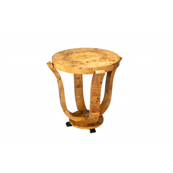 Art Deco Burl Wood Side Table