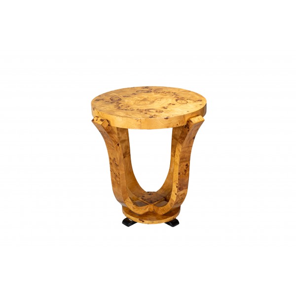 Art Deco Burl Wood Side Table