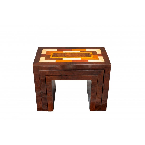 Art Deco Style Nesting Tables with Pattern