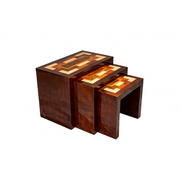Art Deco Style Nesting Tables with Pattern