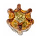 Sculptural Murano Glass Vase in Amber & Olive Green