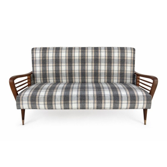 Vintage Mid-Century Sofa with Walnut Frame