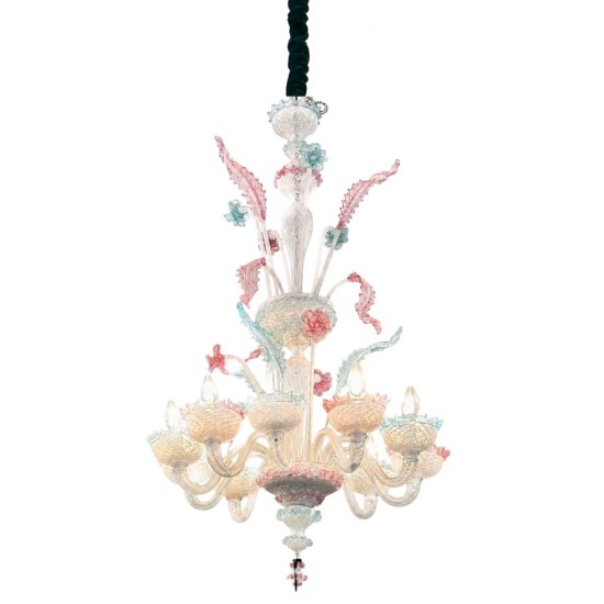 Rose Bonbon Vintage Murano Glass Chandelier