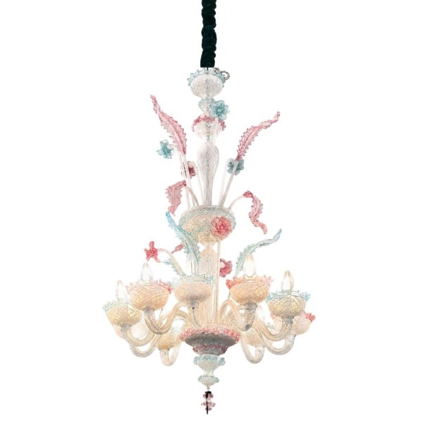 Rose Bonbon Vintage Murano Glass Chandelier