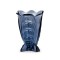 Vintage Blue Sculptural Glass Vase