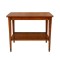 Vintage Mid-Century Oak Side Table with Lower Shelf