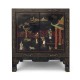 Vintage Black Lacquer Chinoiserie Cabinet