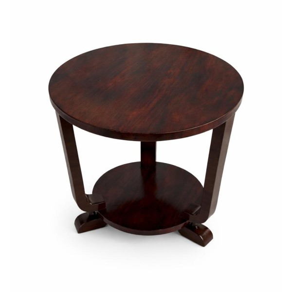 Vintage Art Deco Side Table in Dark Wood