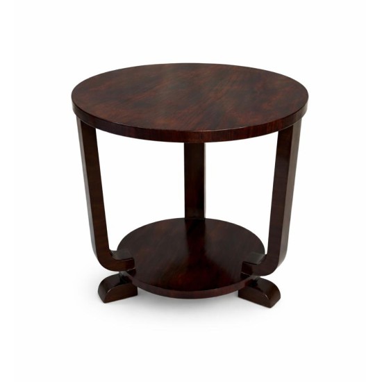 Vintage Art Deco Side Table in Dark Wood