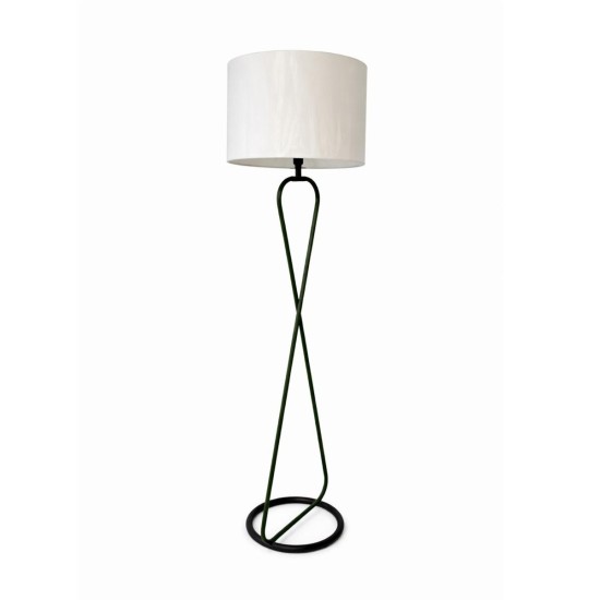 Sculptural Dark Green Floor Lamp