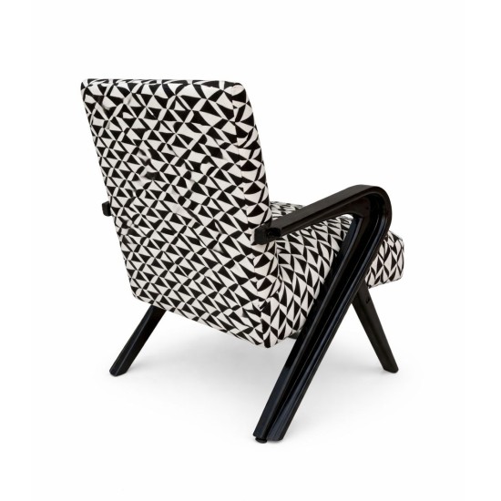 Vintage Sculptural Armchair with Geometric Upholstery