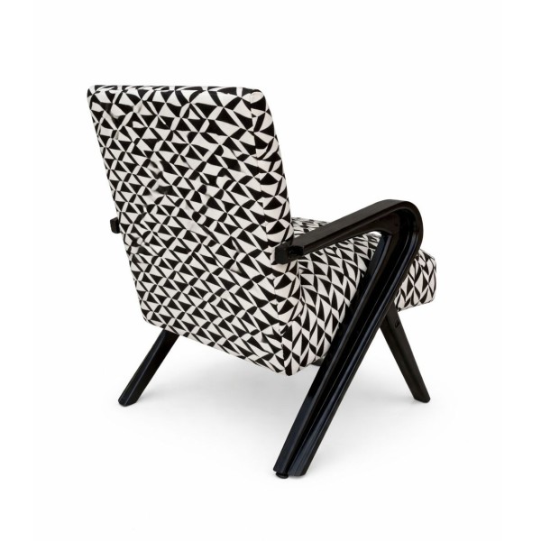Vintage Sculptural Armchair with Geometric Upholstery