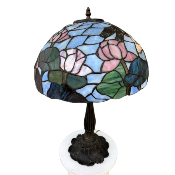 Vintage Tiffany-Style Stained Glass Table Lamp