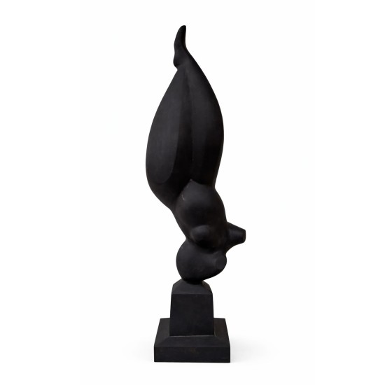 Vertical Balance Black Bronze Sculpture by Dr Aly Salem