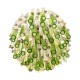 Vintage Murano Green & Clear Glass Tube Chandelier