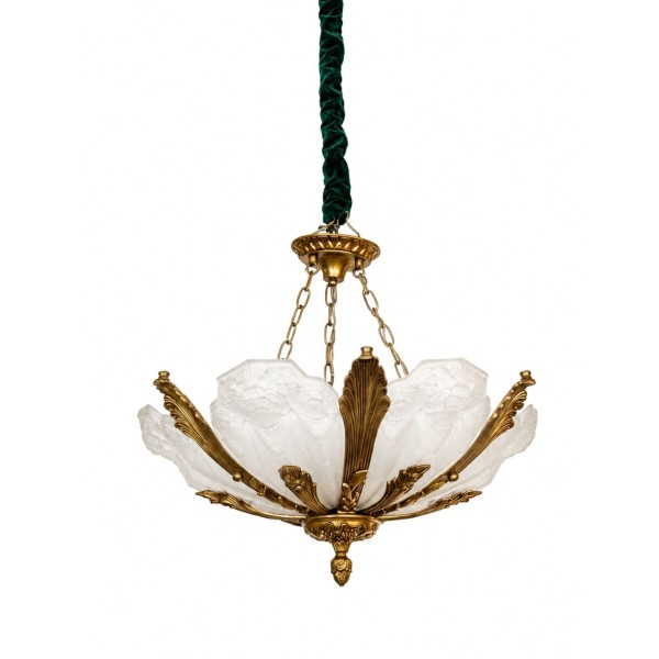 Art Deco Inspired Frosted Glass Ceiling Light
