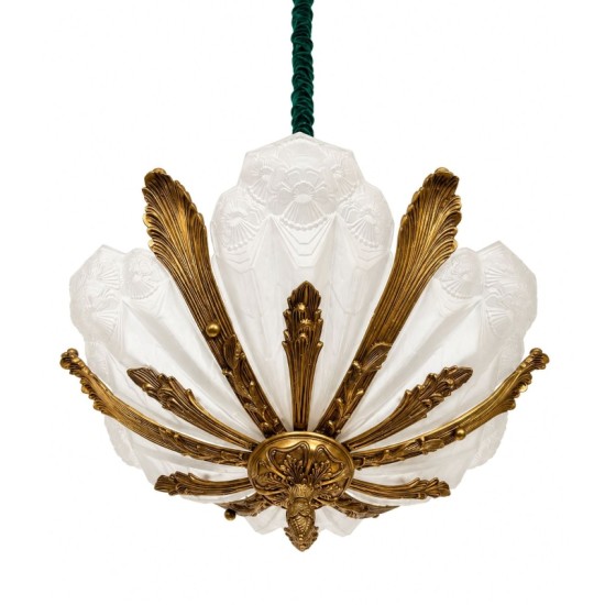 Art Deco Inspired Frosted Glass Ceiling Light