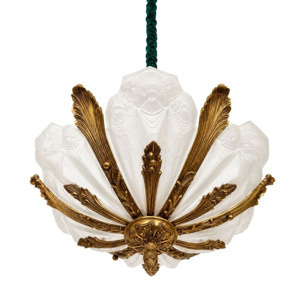 Art Deco Inspired Frosted Glass Ceiling Light