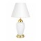 Vintage White Ceramic & Brass Table Lamp