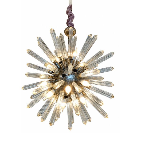 Vintage Sputnik Glass Rod Chandelier