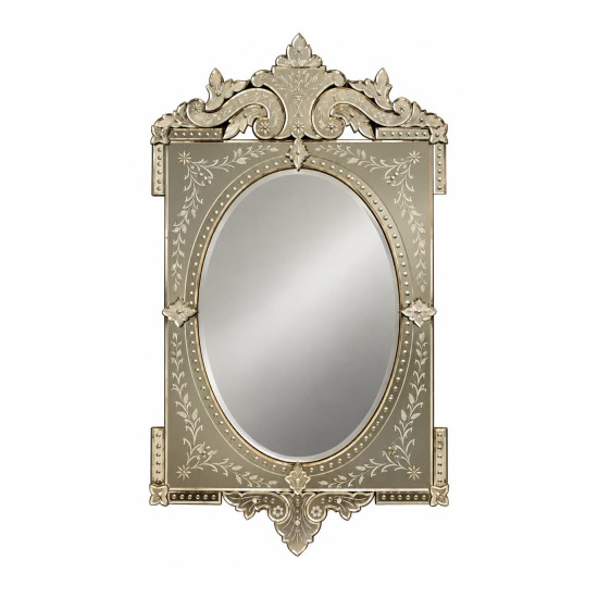 Vintage Venetian Etched Glass Mirror