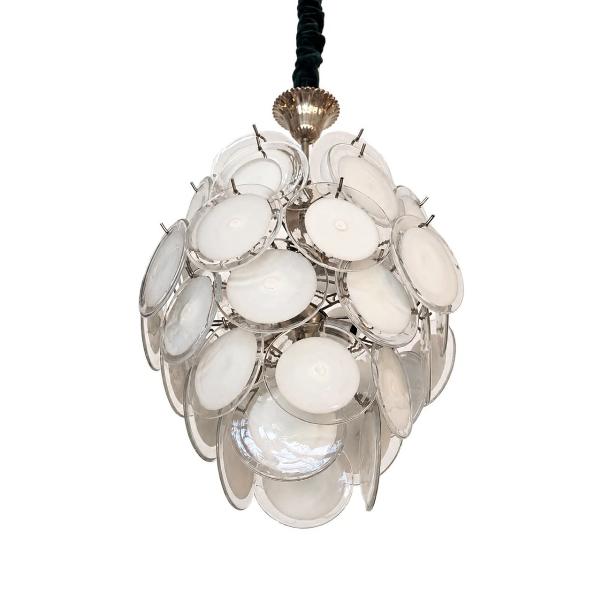 Vintage Murano Glass Disc Chandelier