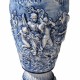 Vintage Italian Capodimonte Blue & White Relief Vase