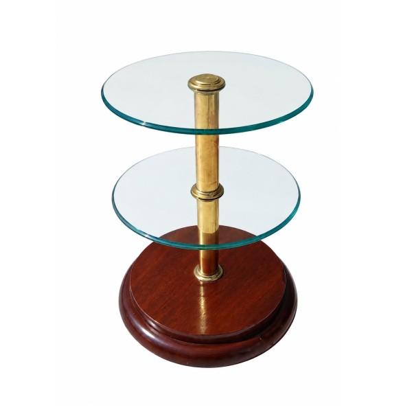 Two-Tier Glass & Brass Side Table