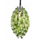 Vintage Murano Green & Clear Glass Oval Chandelier
