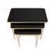 Vintage French Mid-Century Brass Nesting Tables