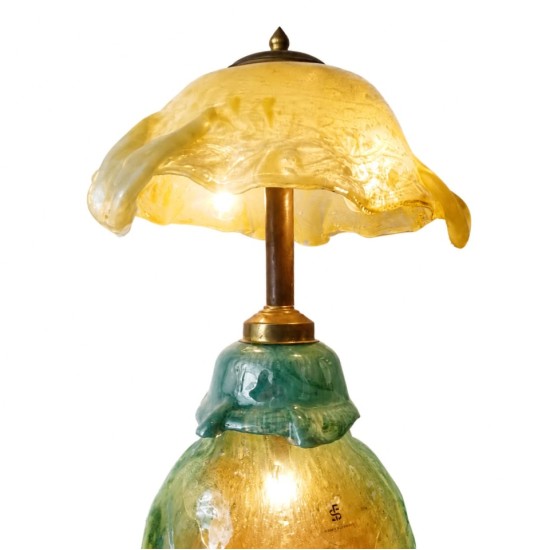 Core Glass Table Lamp in Yellow & Green