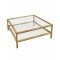 Gold Stainless Steel, Glass & Mirror Coffee Table