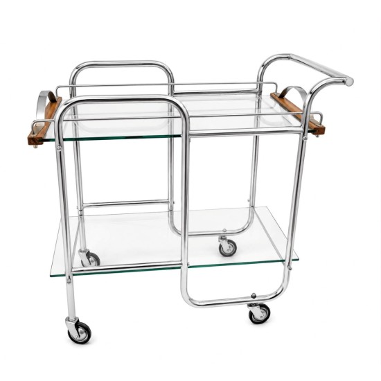 Vintage Chrome & Glass Tea Cart