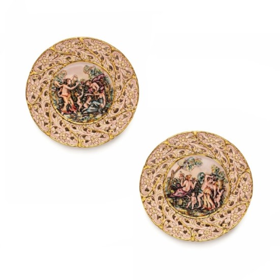 Vintage Capodimonte Porcelain Wall Plates