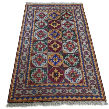 Caucasian Kazak Rug with Geometric Medallions