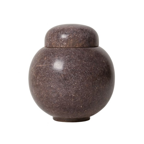 Polished Brown Marble Potiche