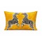 Zebra Motif Velvet Cushion – Mustard Yellow