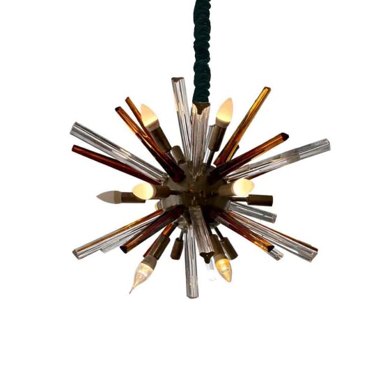 Amber & Clear Sputnik Chandelier