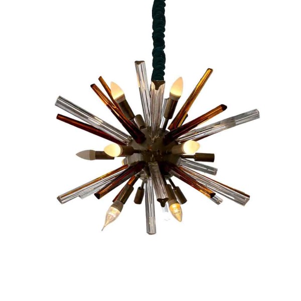 Amber & Clear Sputnik Chandelier