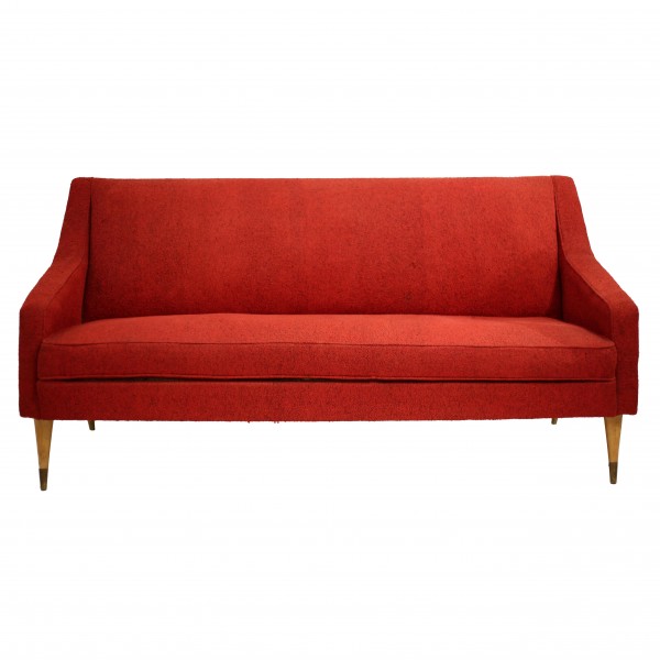 Mid Century Red Sofa
