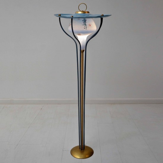 Glass and Metal Floor lamp