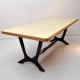 Mid Century Dining table with Leather top