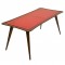 Mid Century Red Glass Top Table