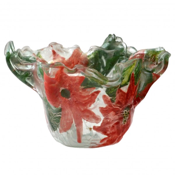 Poinsettias Glass Bowl