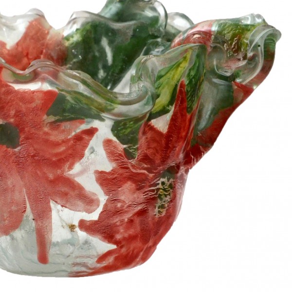 Poinsettias Glass Bowl