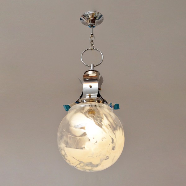 1970's Opaline Hanging Lamp