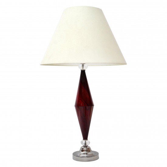 Faux Red Marble Table Lamp