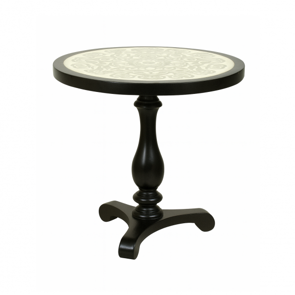 Vintage Round Pedestal Table with Inlaid Top Vintage Round Pedestal Table with Inlaid Top